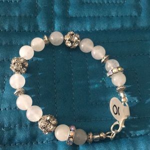 Clear quartz with rhinestone bracelet